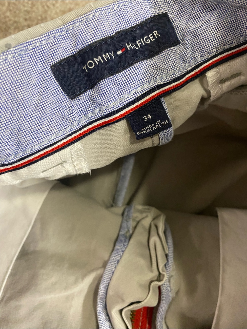 Tommy Hilfiger Light Khaki Flat Front Men's Shorts - Picture 2 of 4